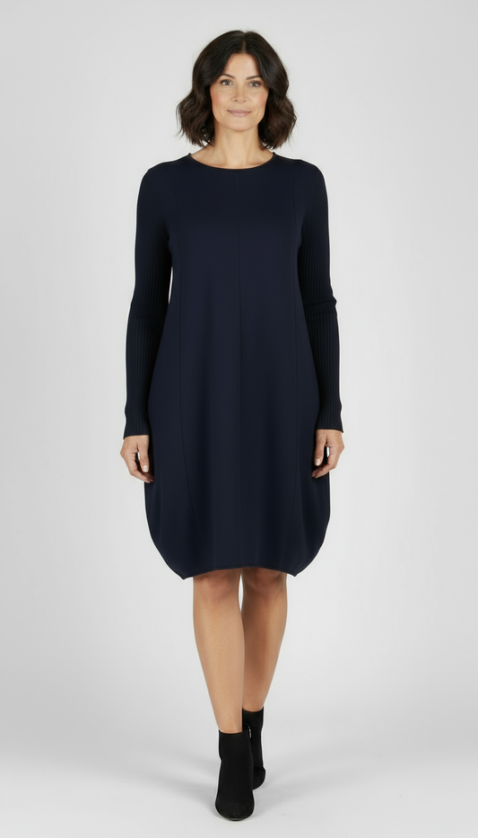 2 Pocket Panel Detail Knit Dress