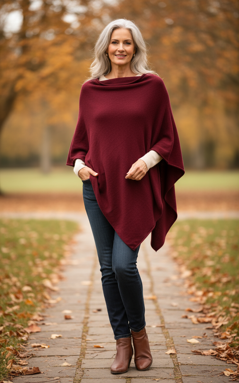 Asymmetric Alpaca Wool Poncho