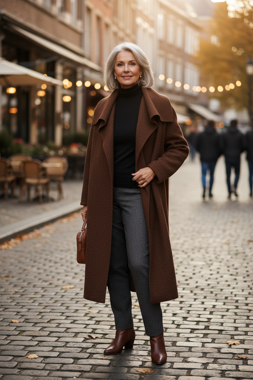 Plain Boucle Coat