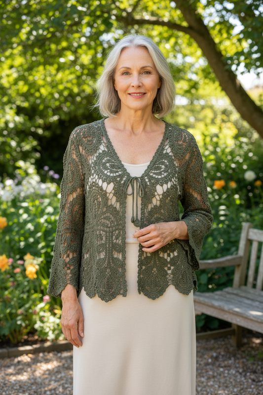 Tie Front Crochet Cardigan