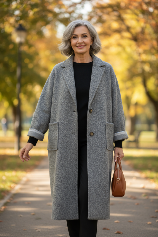 Collar 2 Button Textured Coat