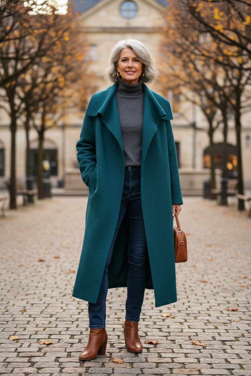 Plain Boucle Coat