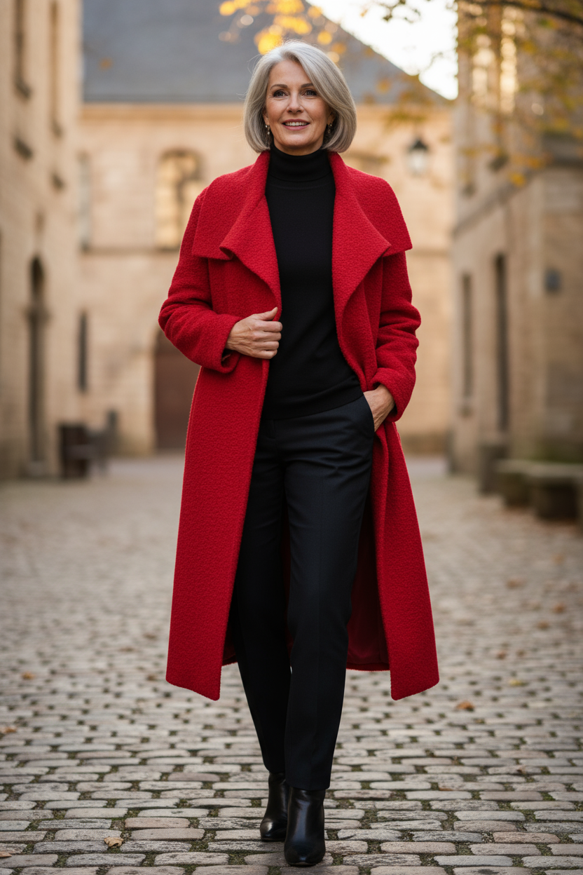 Plain Boucle Coat