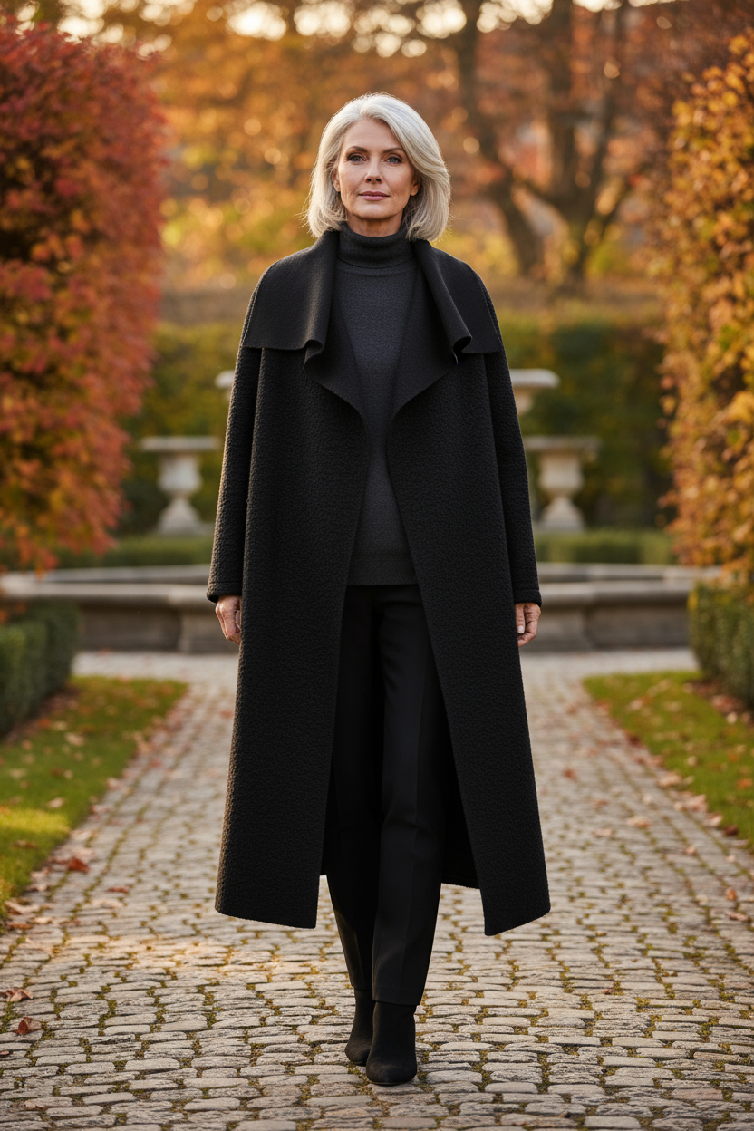 Plain Boucle Coat