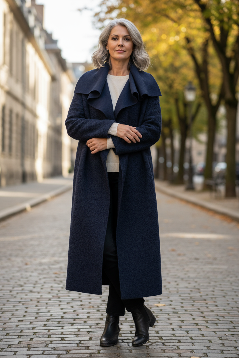 Plain Boucle Coat