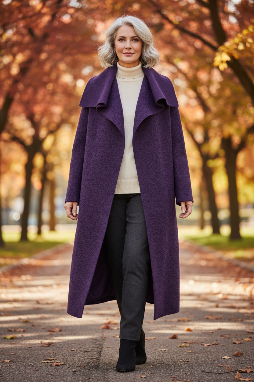 Plain Boucle Coat