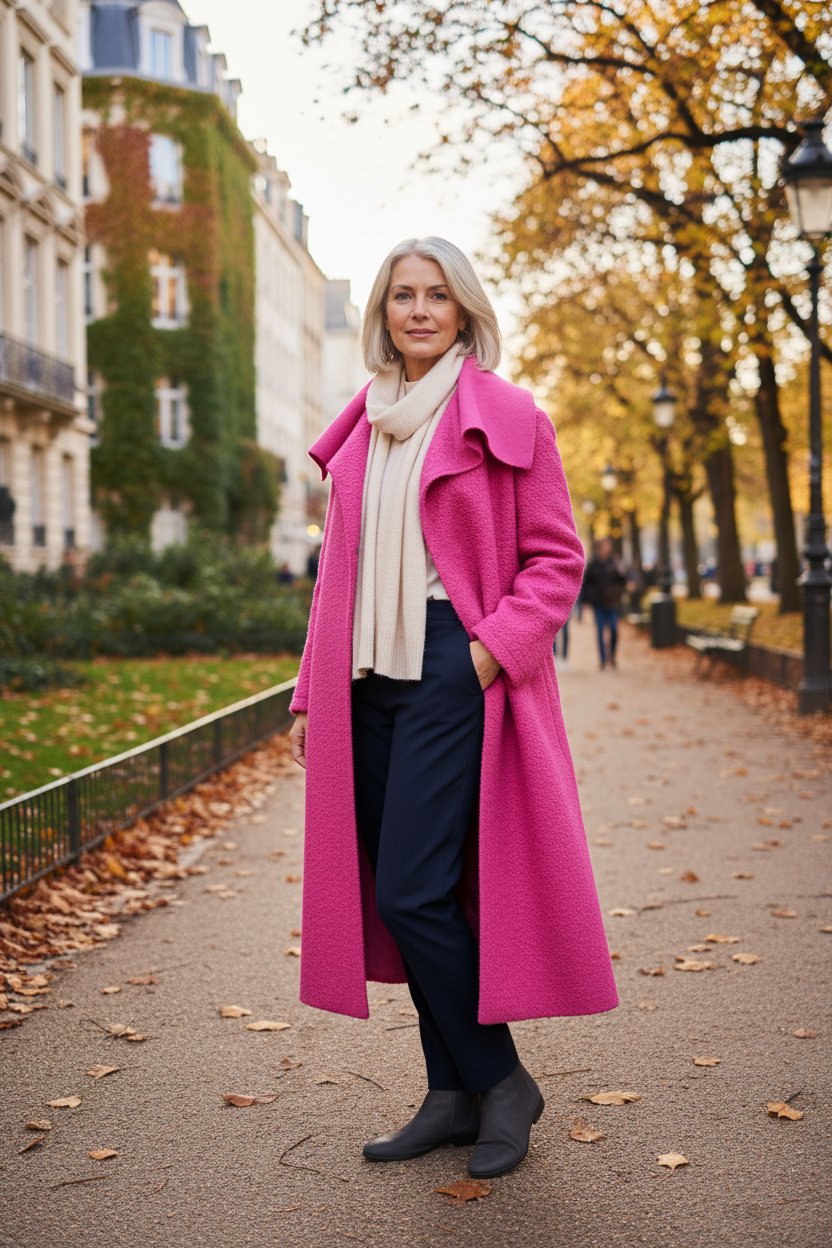 Plain Boucle Coat
