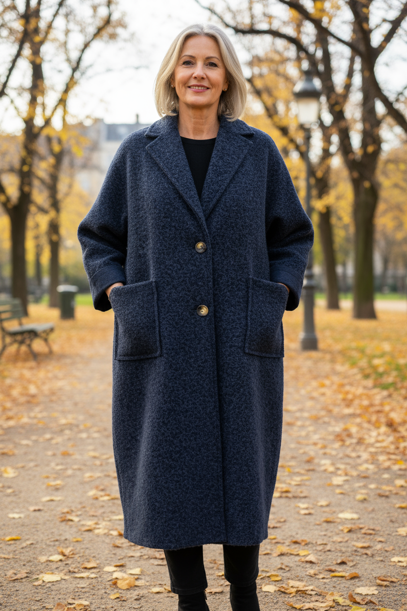 Collar 2 Button Textured Coat