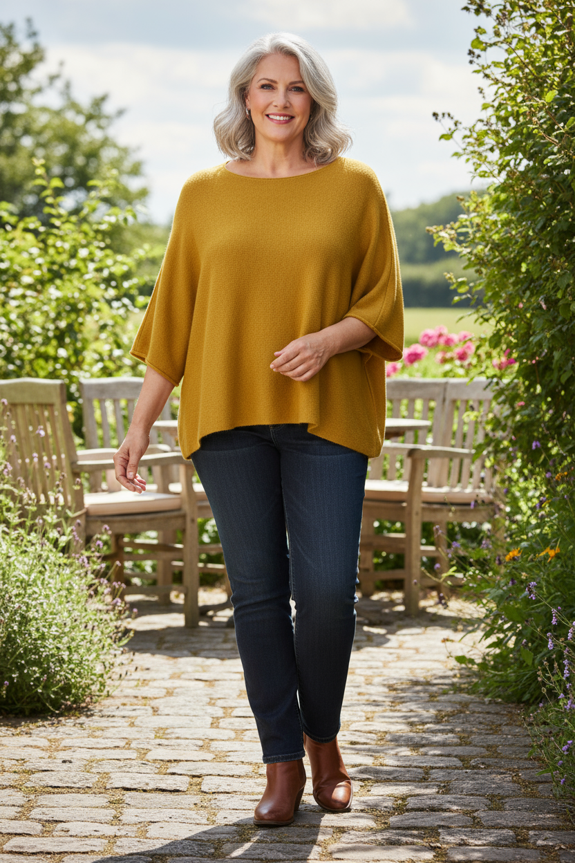 Batwing Short Sleeve Soft Knit Jumper