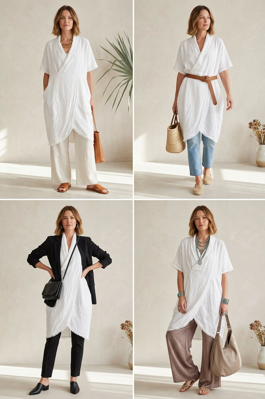 Crossover Linen Tunic