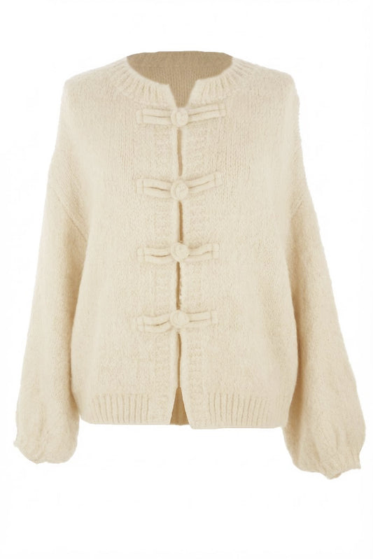 Frog Fastening Wool Cardigan