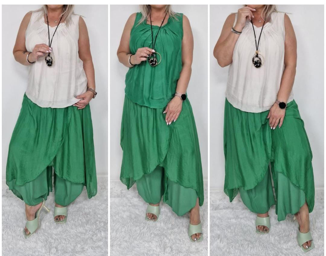 Flap Overlay Silk Trouser