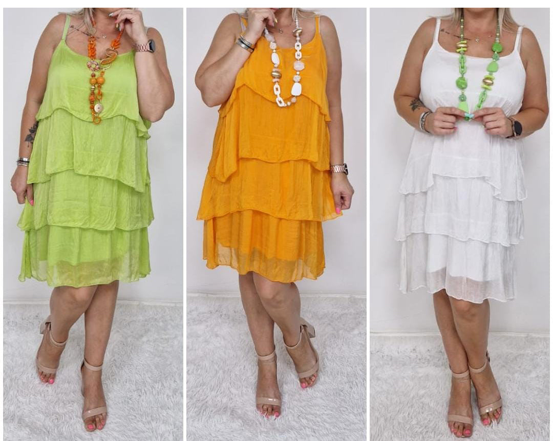 Ruffle Silk Dress