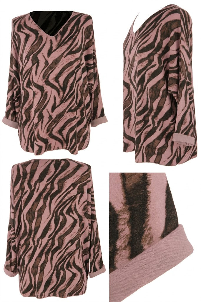 Zebra Print Lightweight Jumper