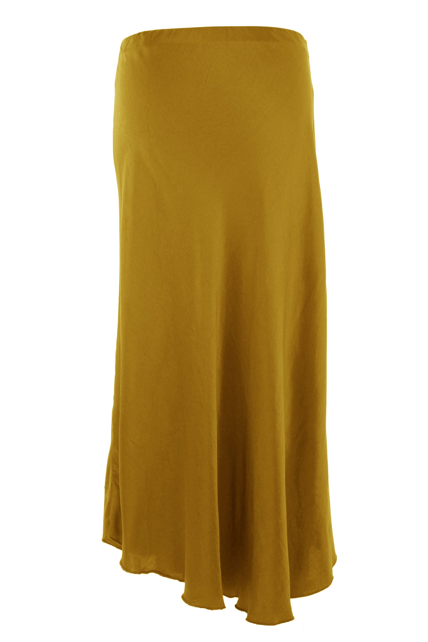 Bias Cut Silk Satin Midi Skirt