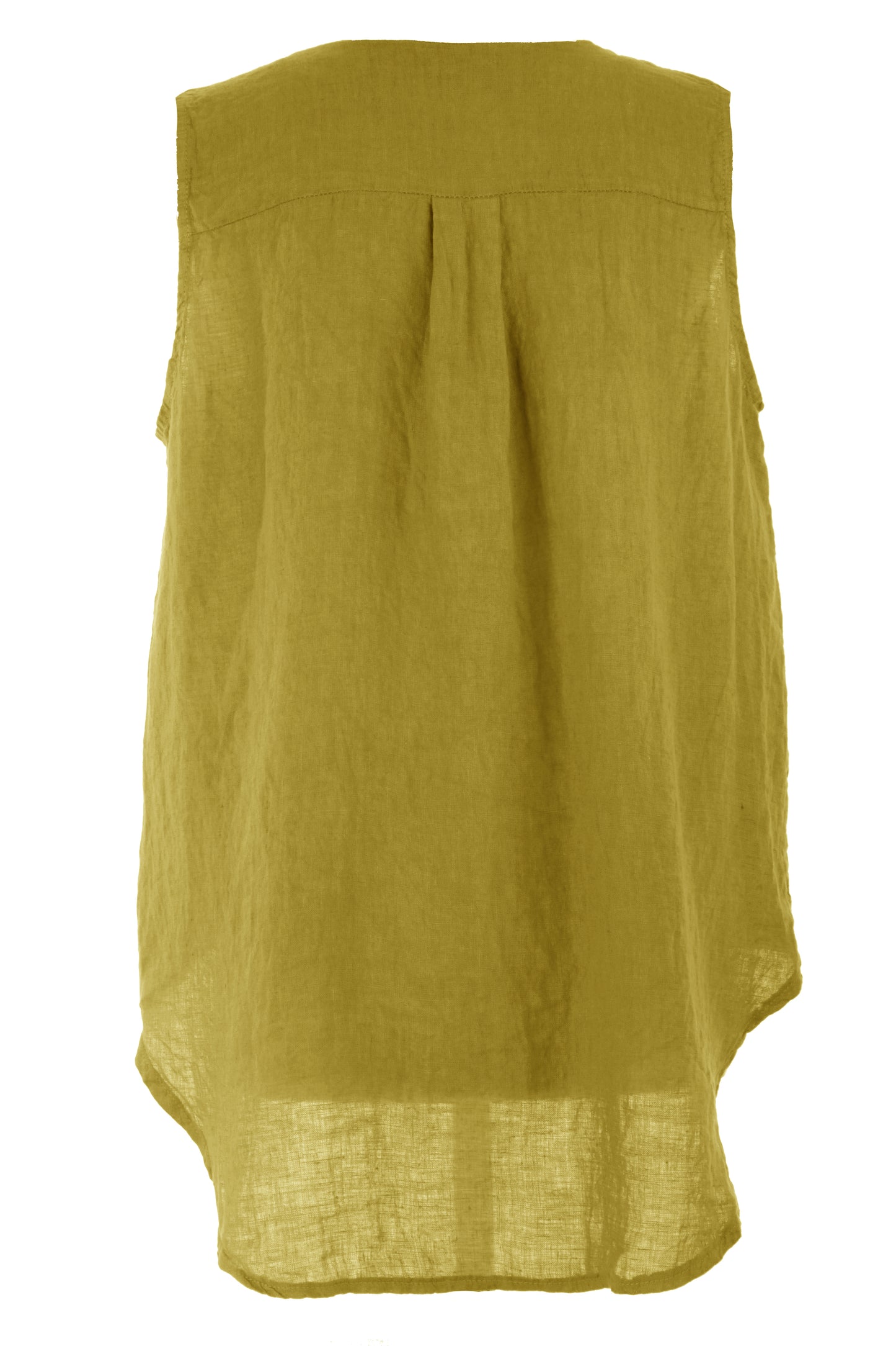 Sleeveless Button Detail Linen Top