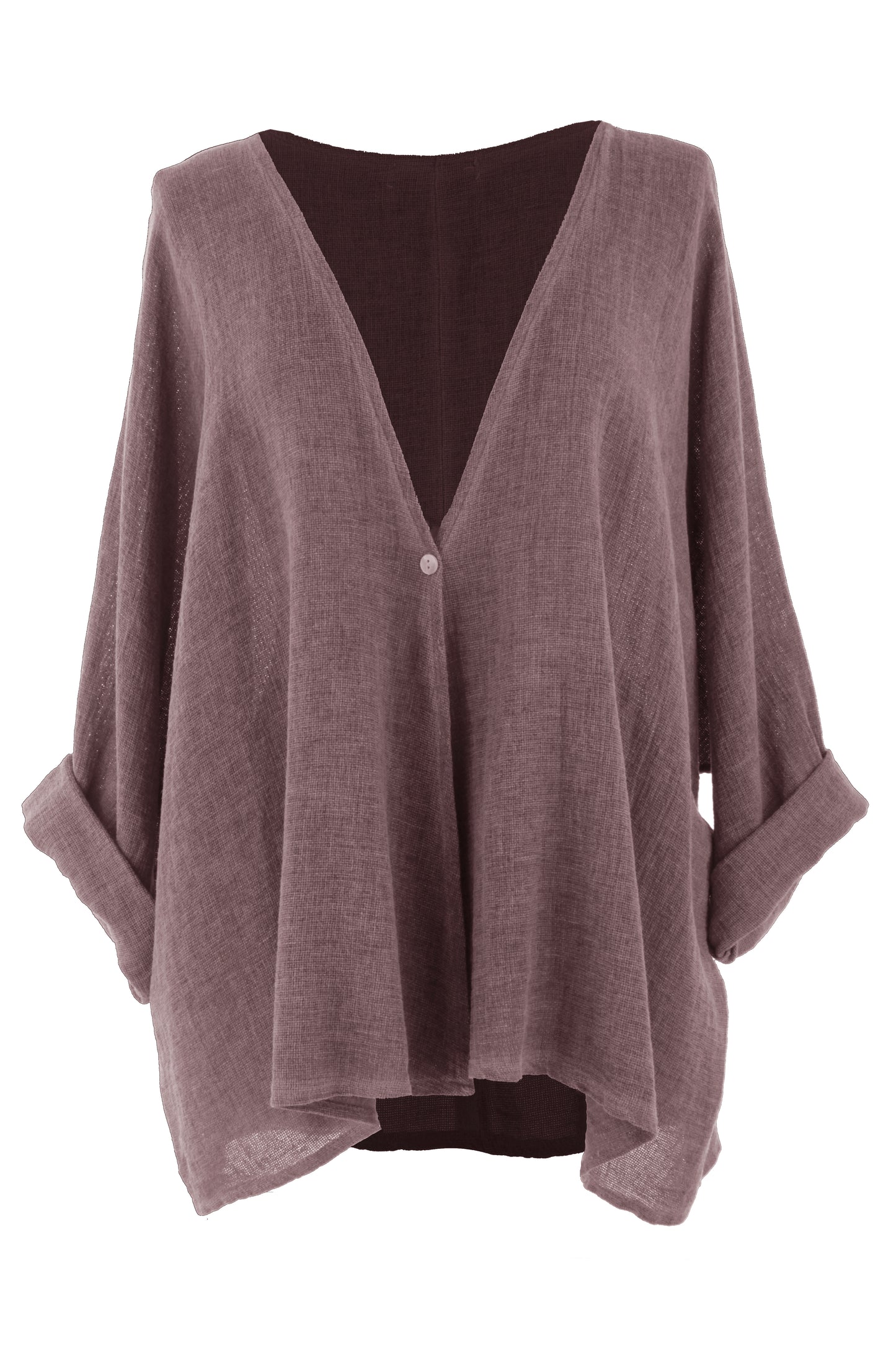 One Button Linen Cardigan