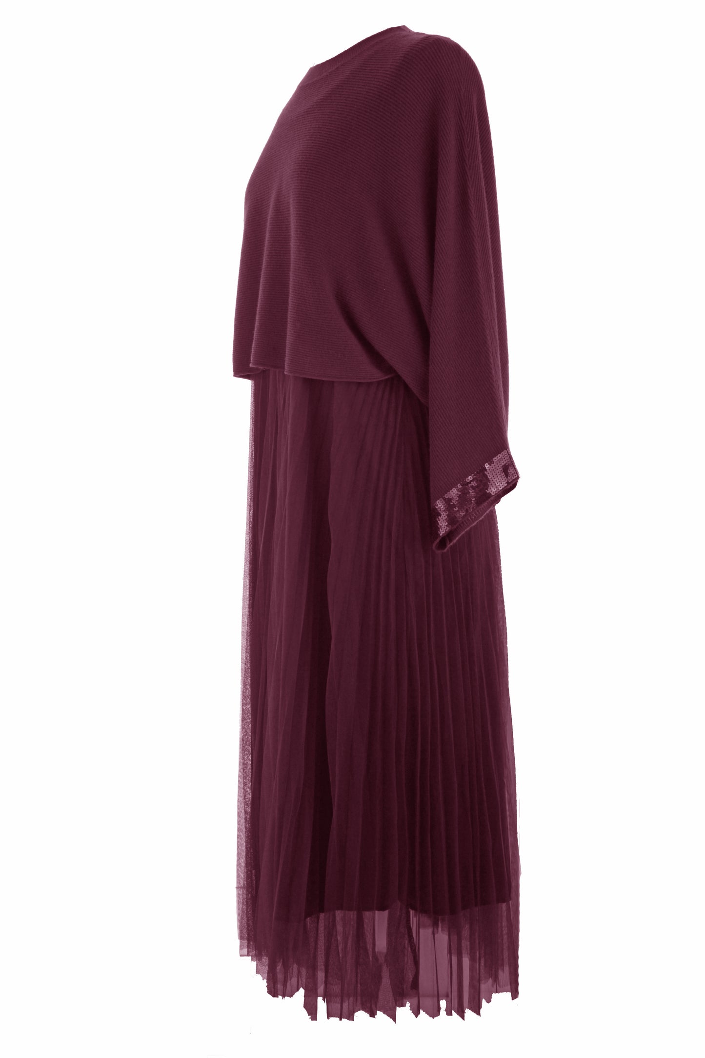 2 Piece Ribbed Top Mesh Dress