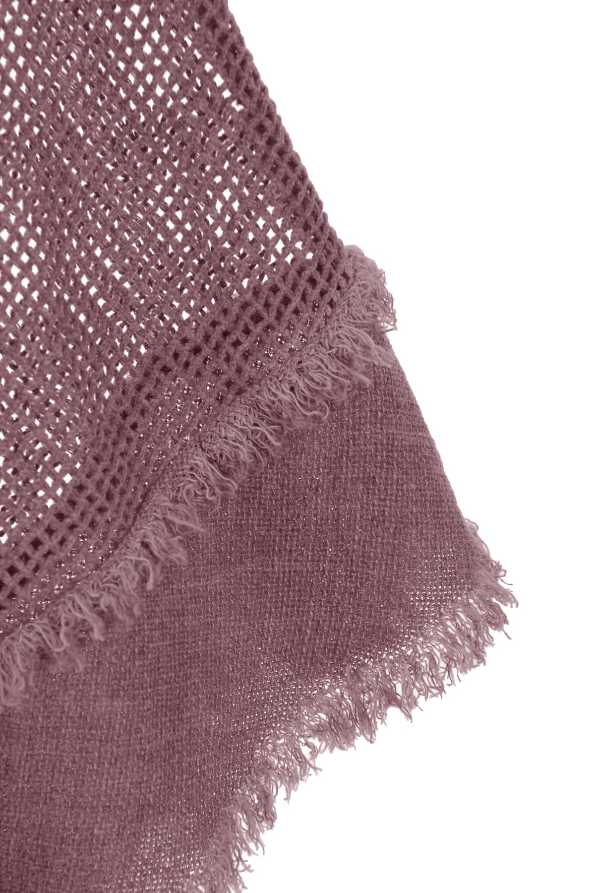 Frayed Trim Linen Mesh Top