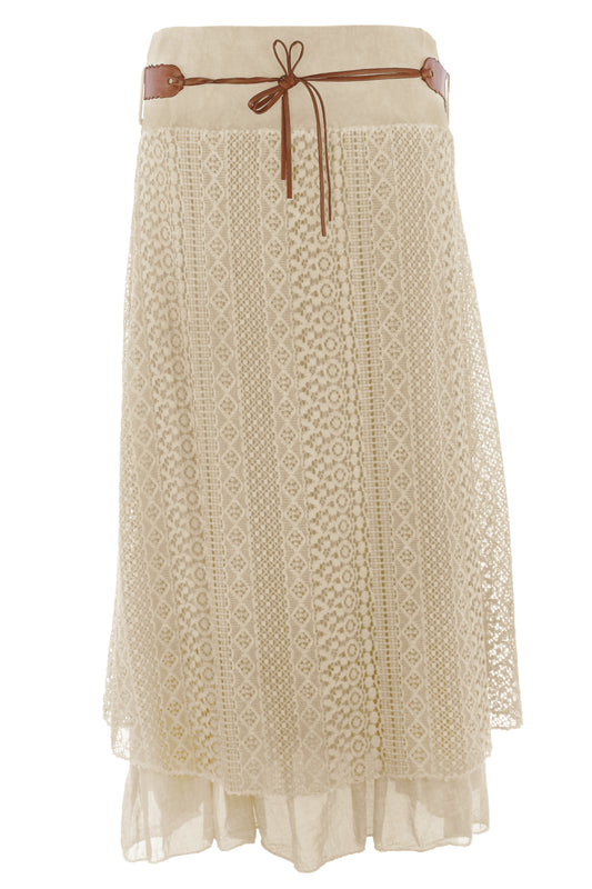 Crochet Belt Midi Skirt