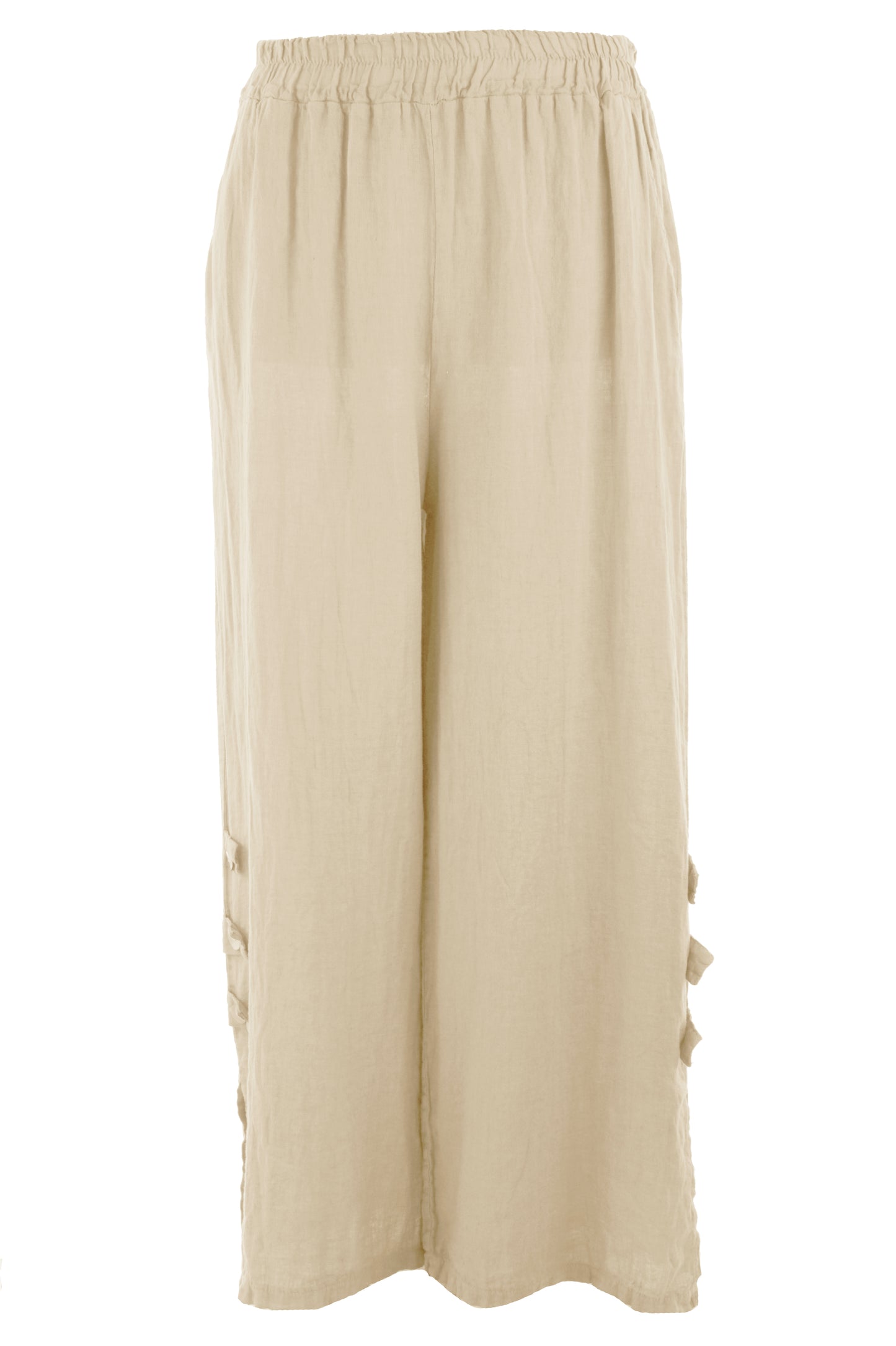 Tab Button Detail Linen Trouser