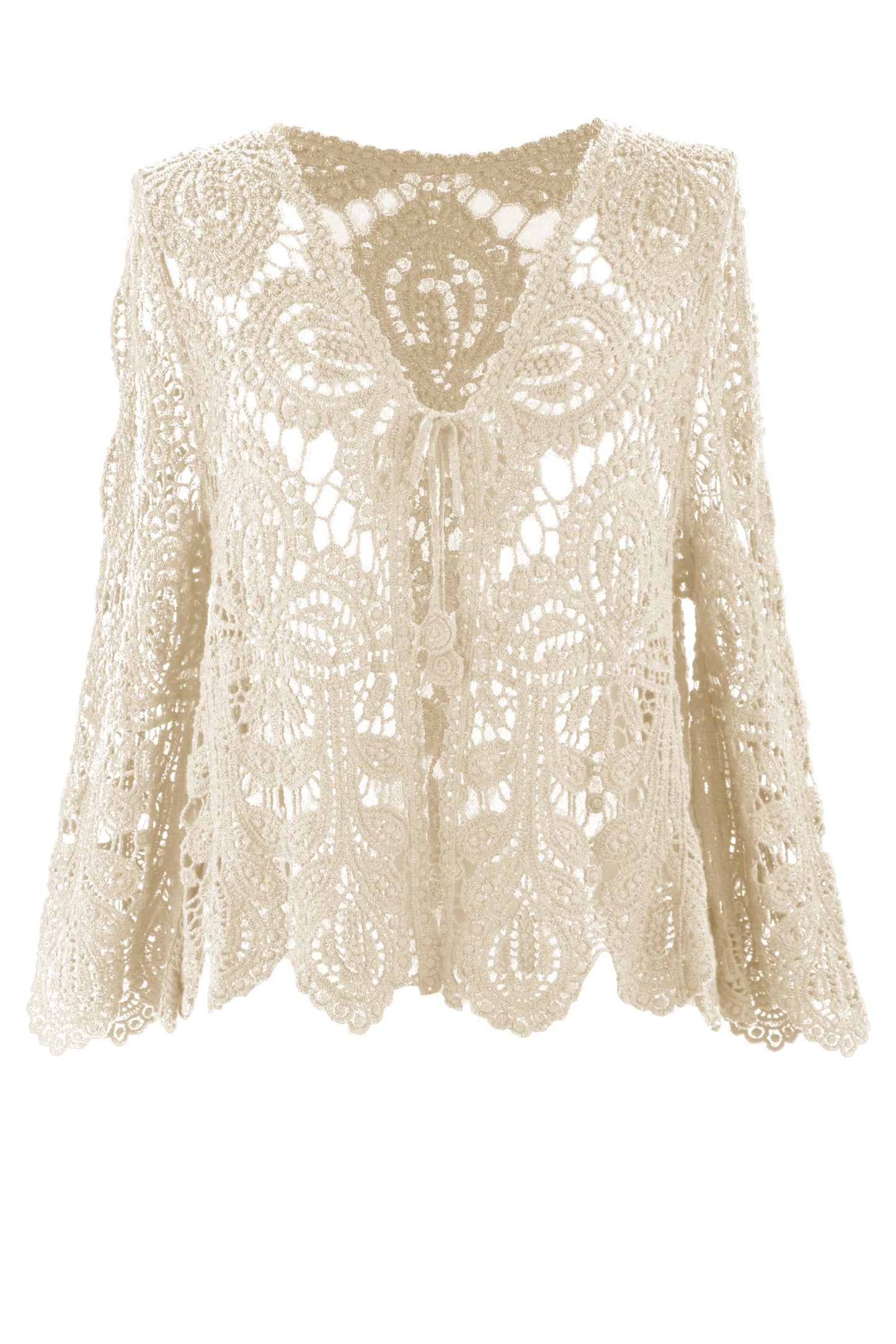 Tie Front Crochet Cardigan