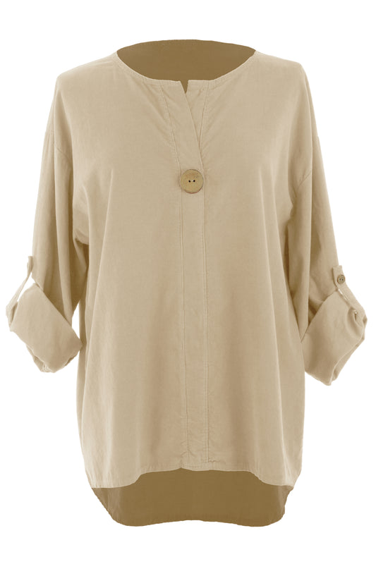 Button Detail Corduroy Top