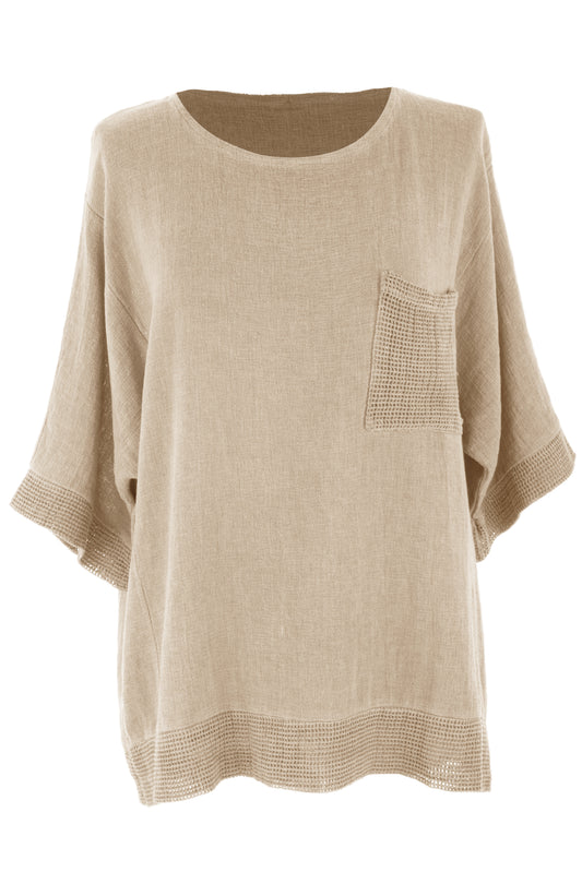 Mesh Pocket Hopsack Top