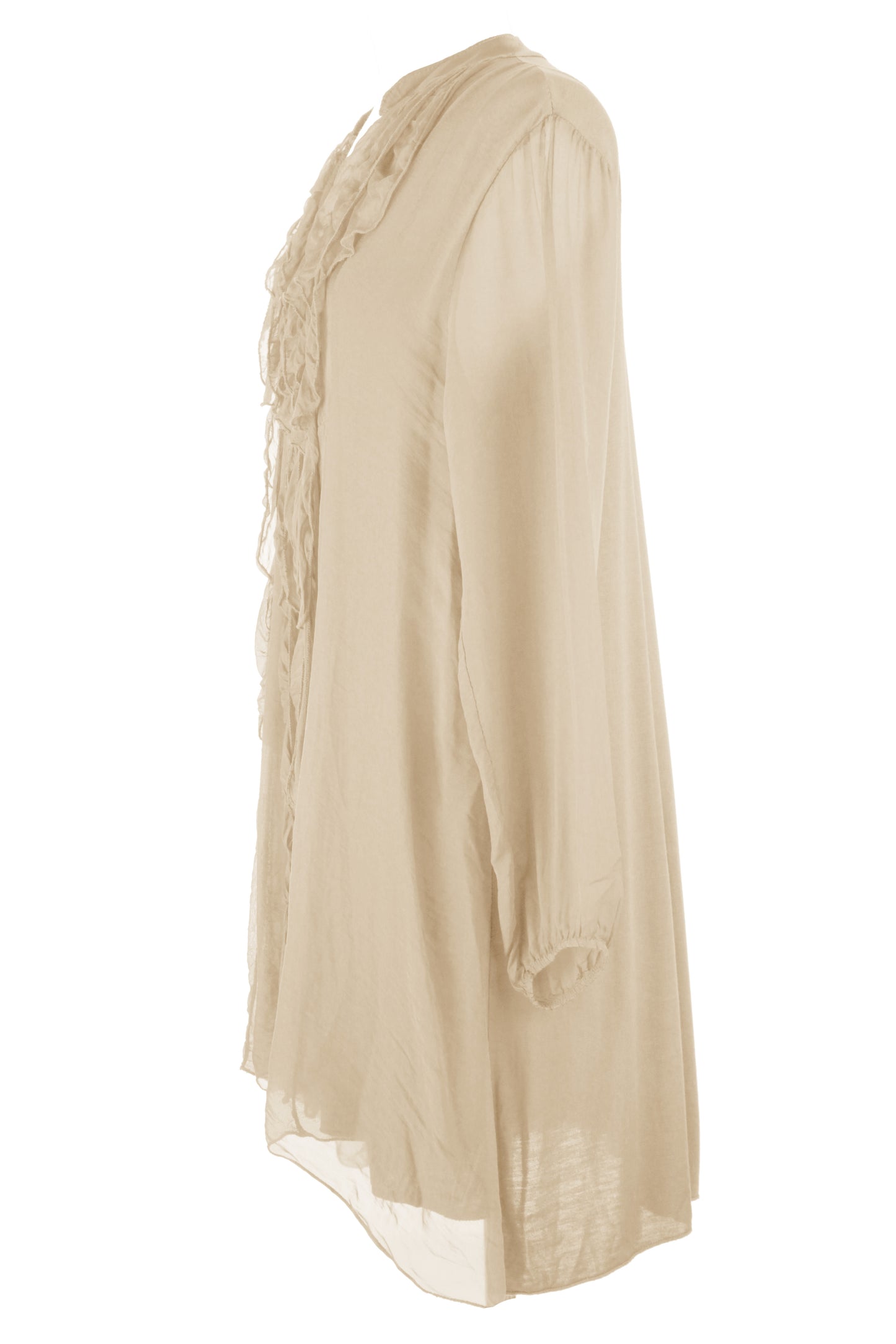 Frill Tassel Silk Blouse