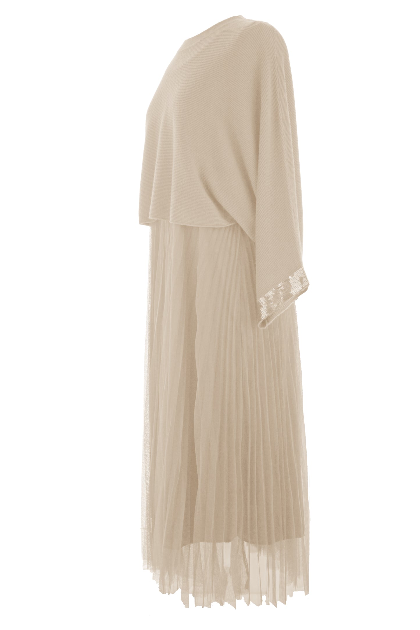 2 Piece Ribbed Top Mesh Dress