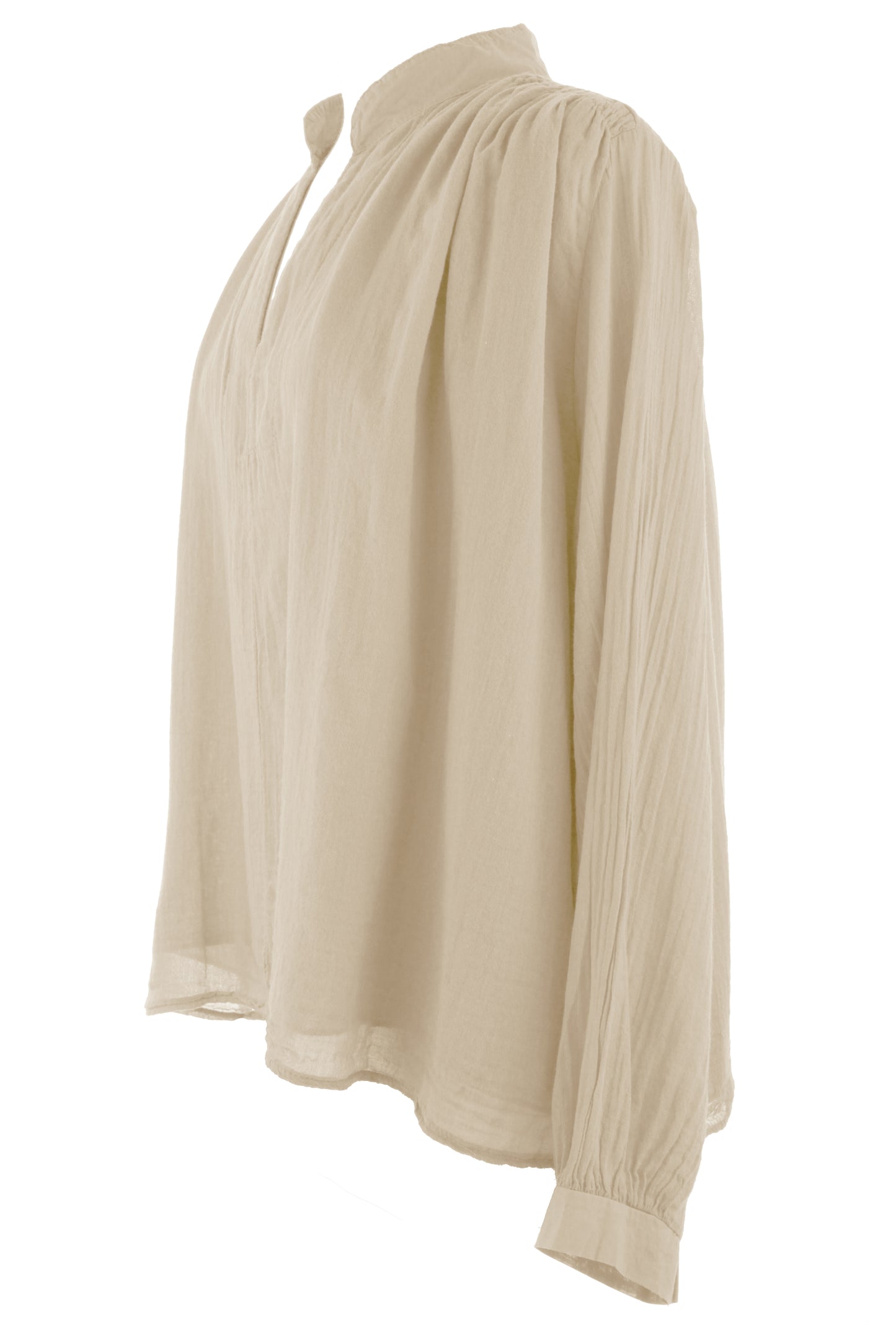 Ruched Shoulder Cotton Top