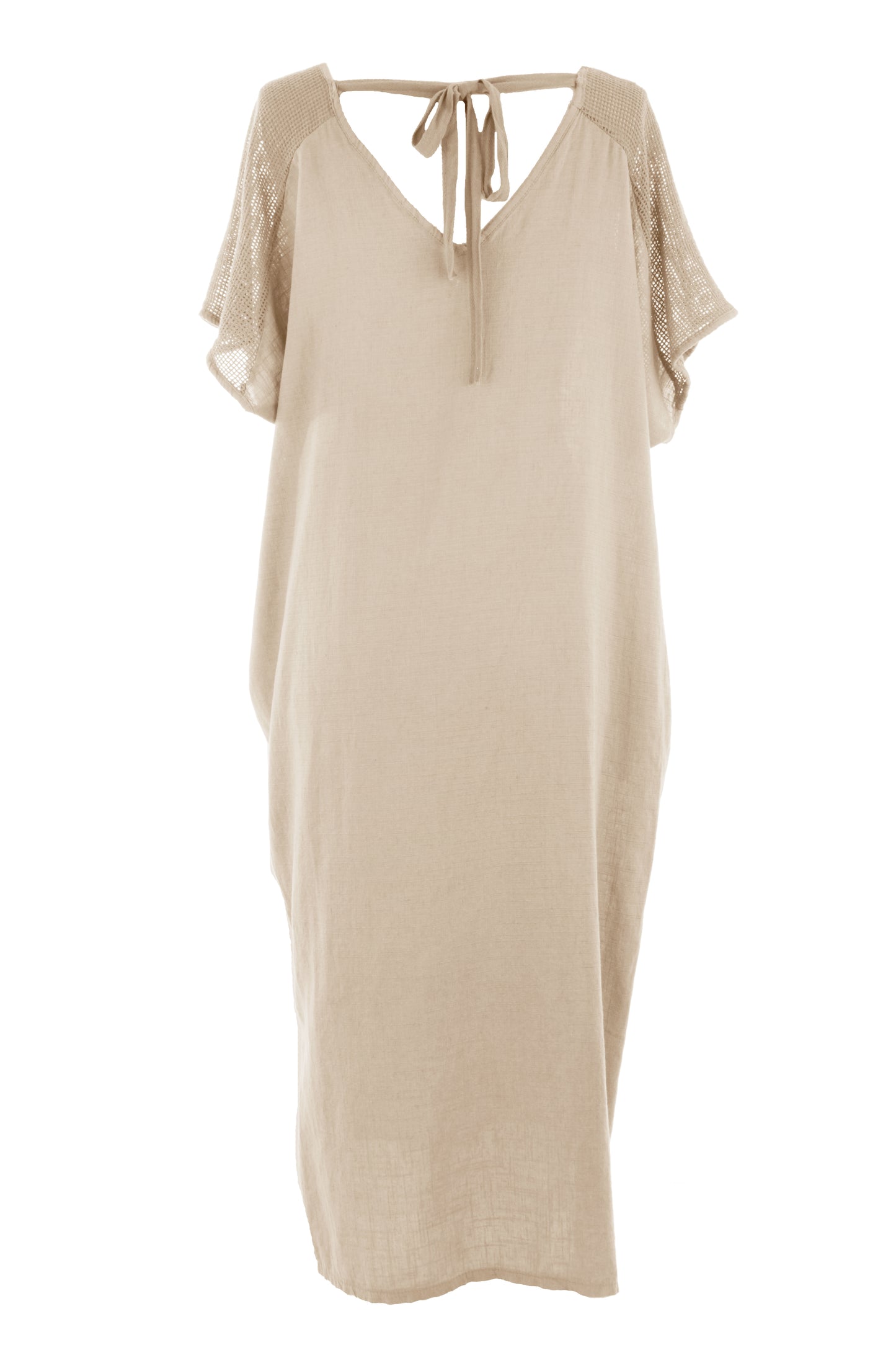 Tie Back Linen Dress