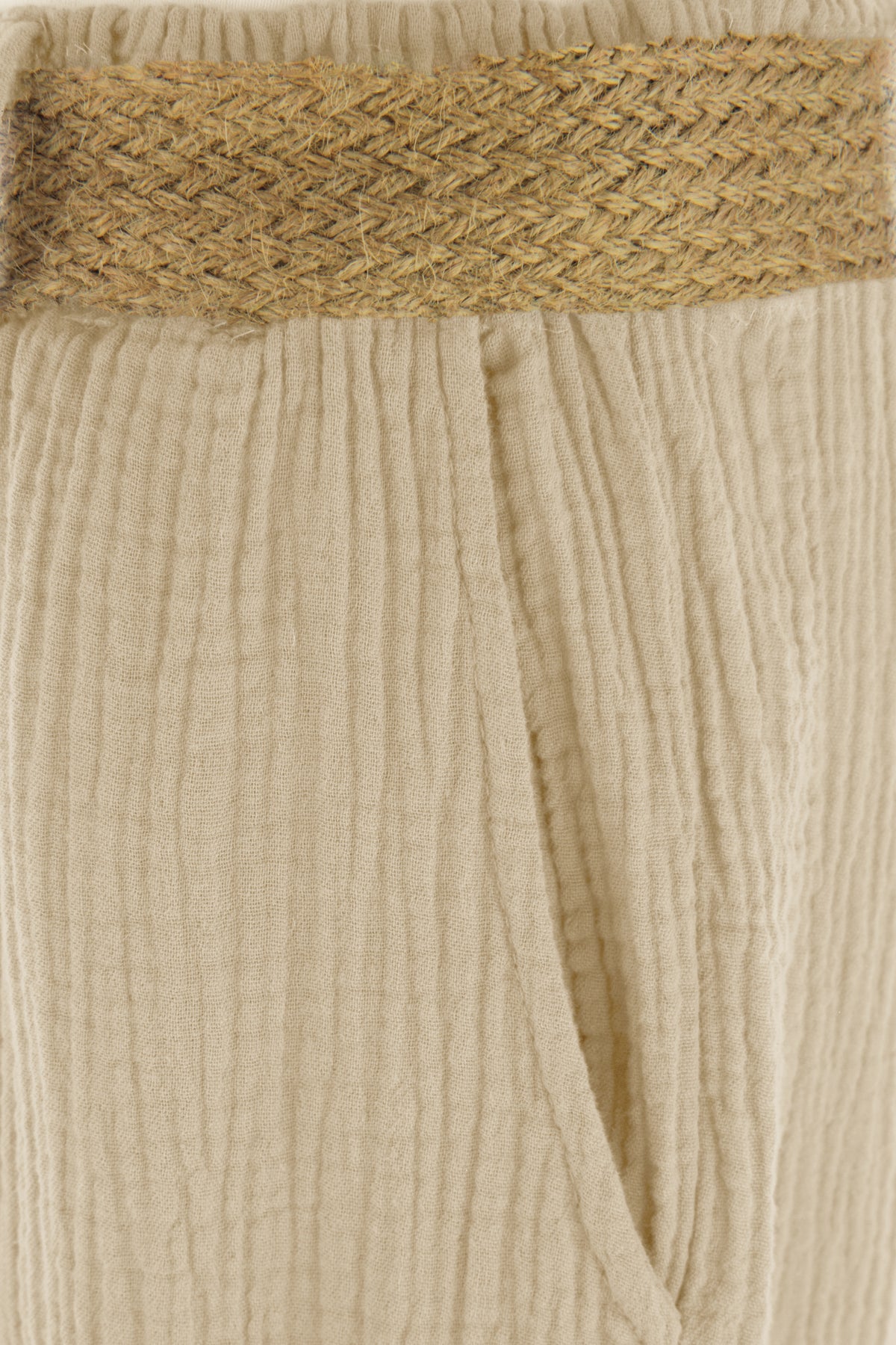 Cheesecloth Belted Trouser