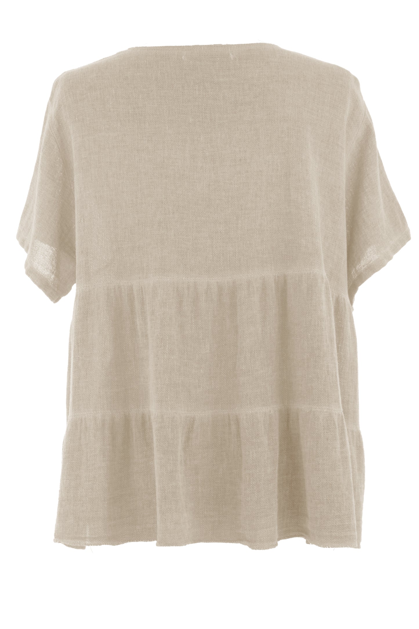 Button Tiered Linen Top