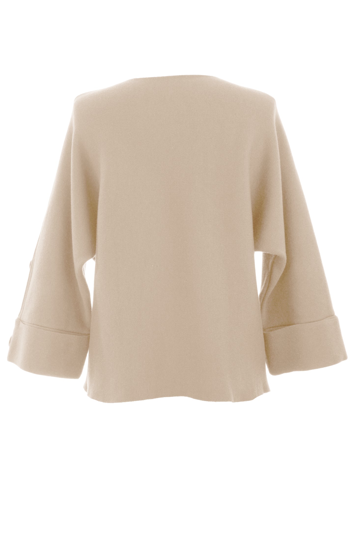 Button Detail 3/4 Sleeve Heavy Knit Jumper