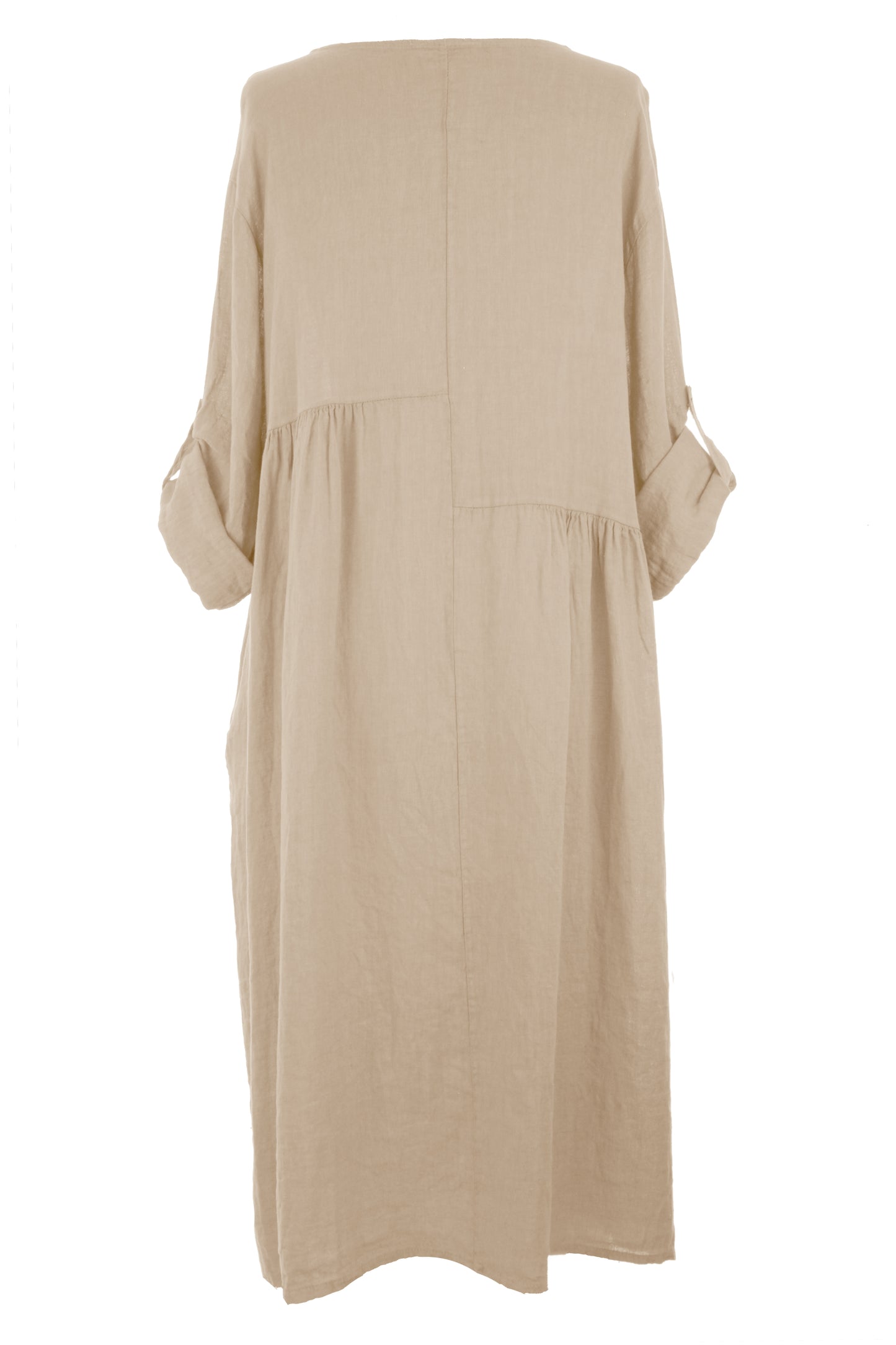 Pleat Panel Linen Dress