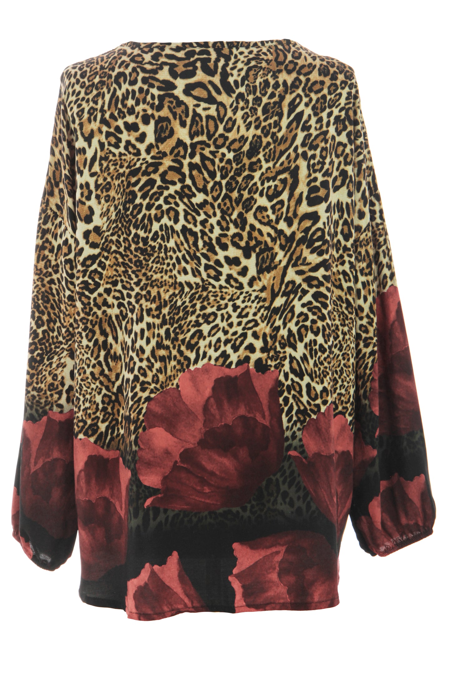 Leopard Floral Print Blouse