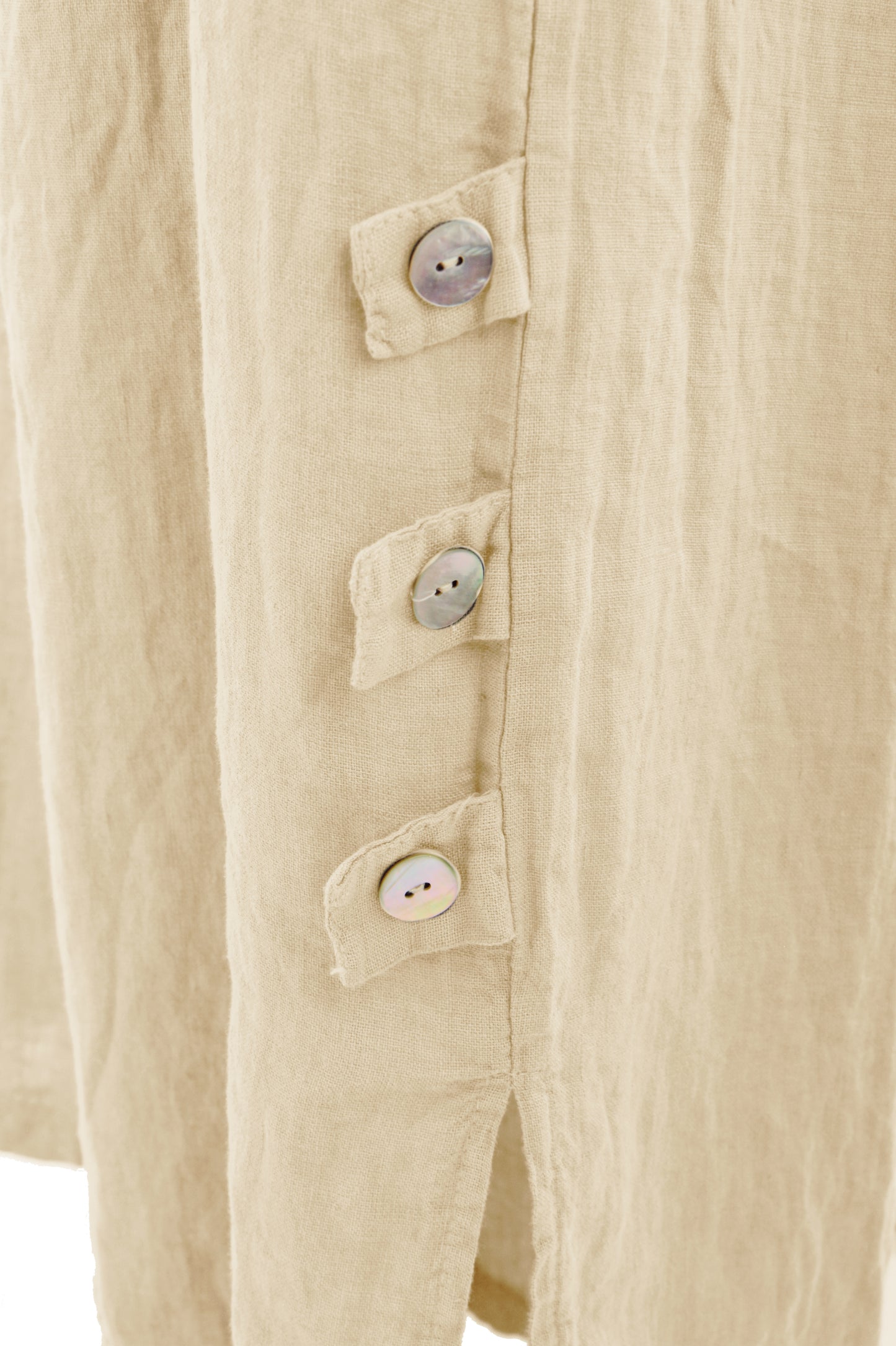 Tab Button Detail Linen Trouser