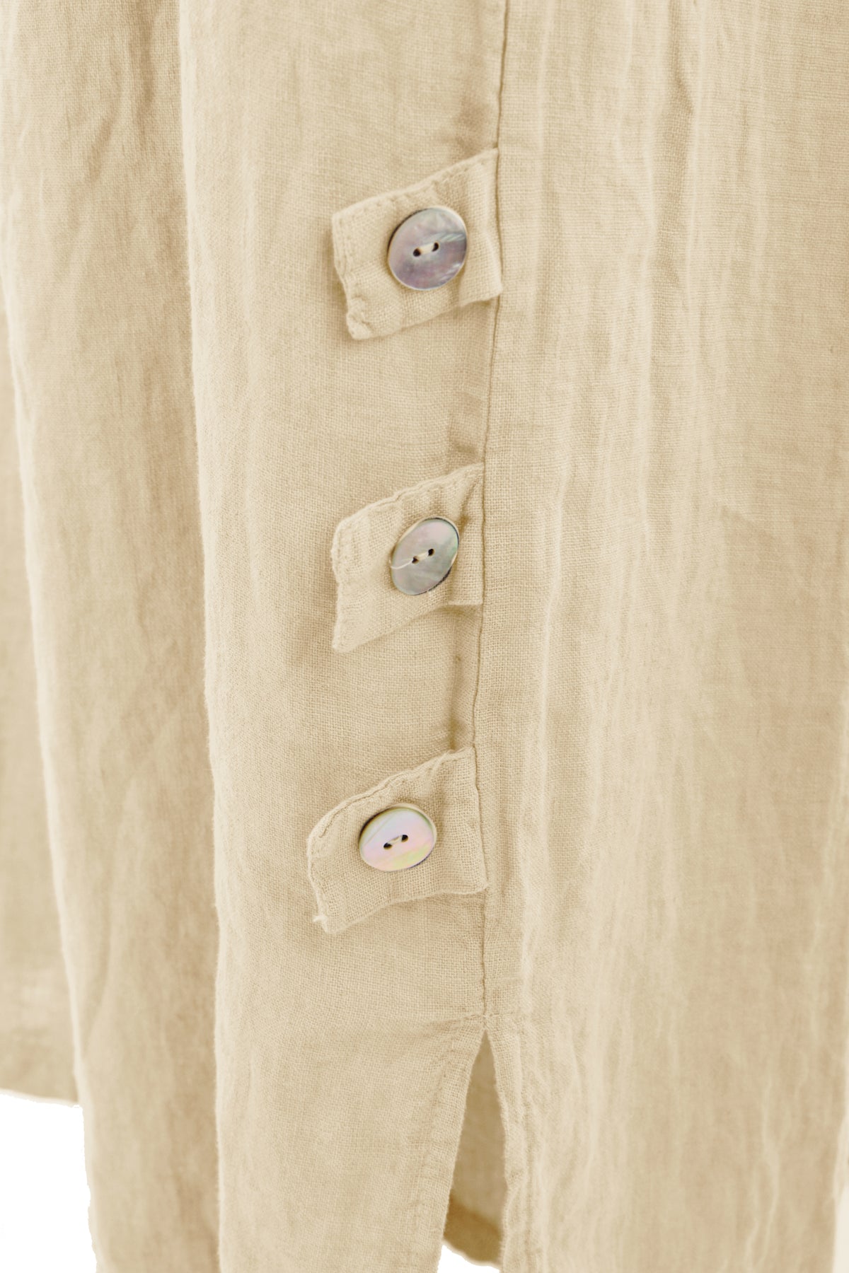 Tab Button Detail Linen Trouser