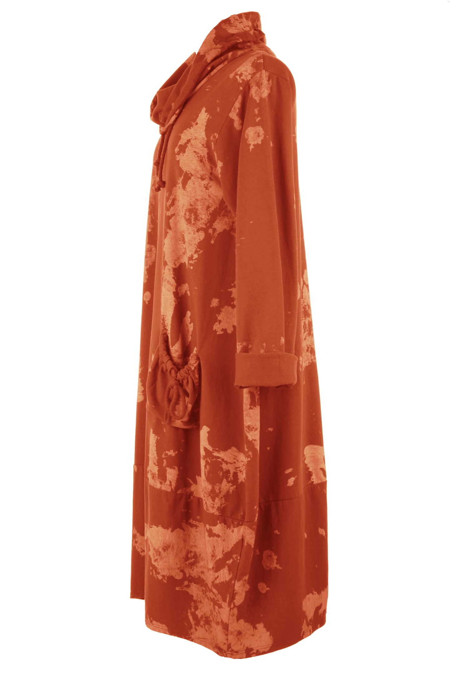 Splash Print Cowl Neck Dress