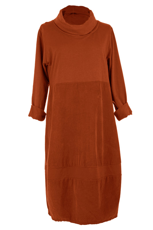 Cowl Corduroy Panel Midi