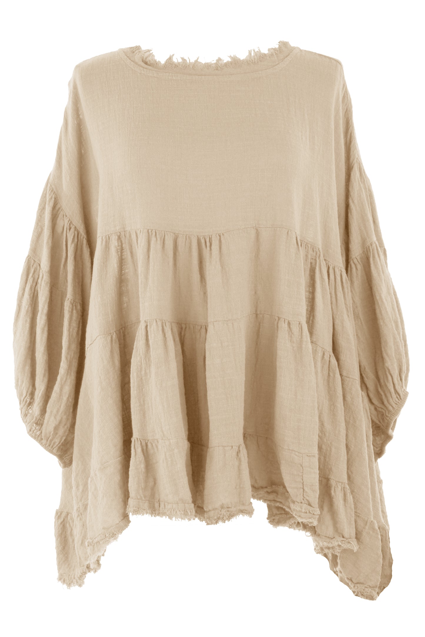 Balloon Sleeve Tiered Top