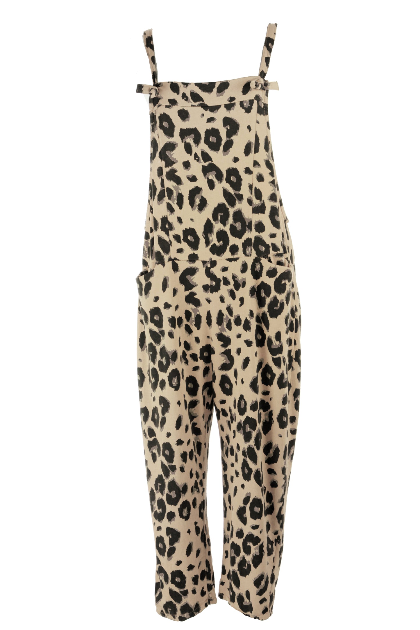Leopard Jersey Dungarees