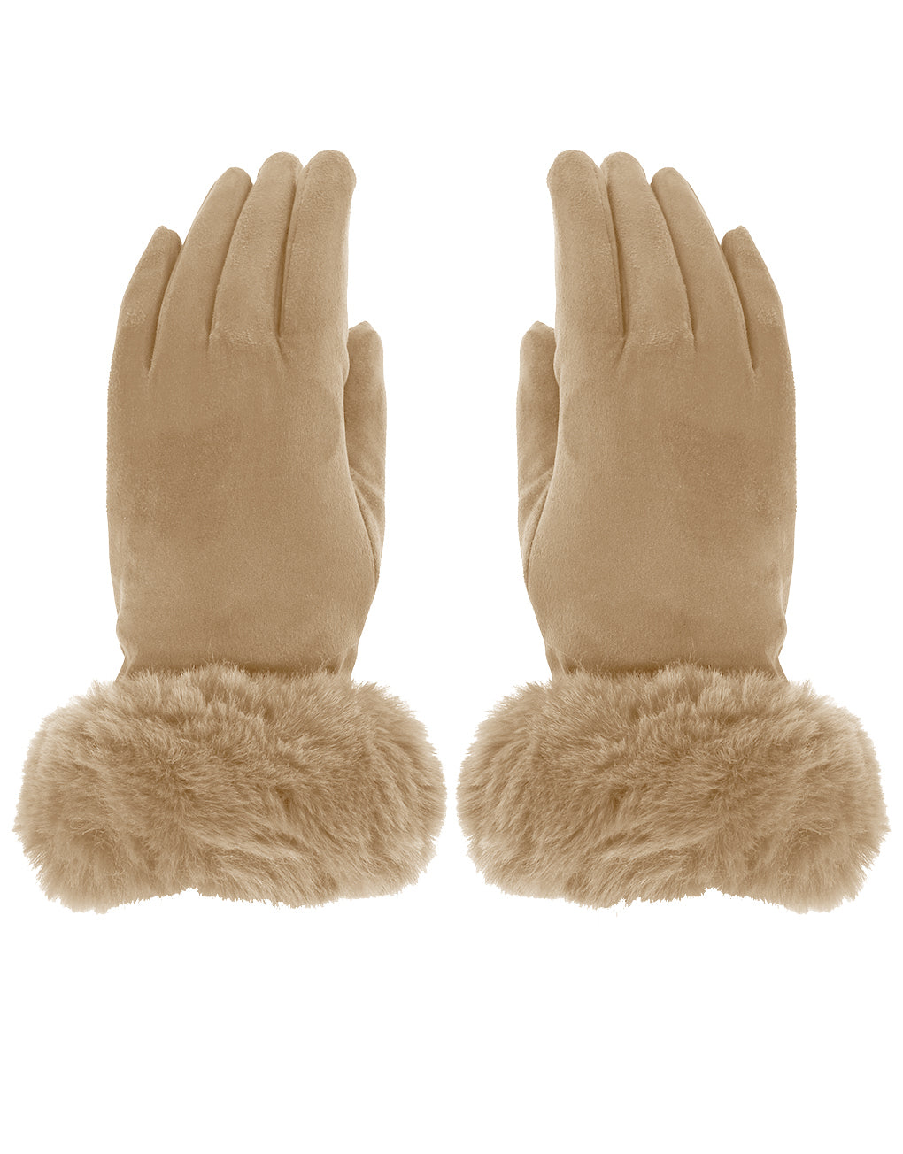 Faux Fur Cuff Suede Gloves