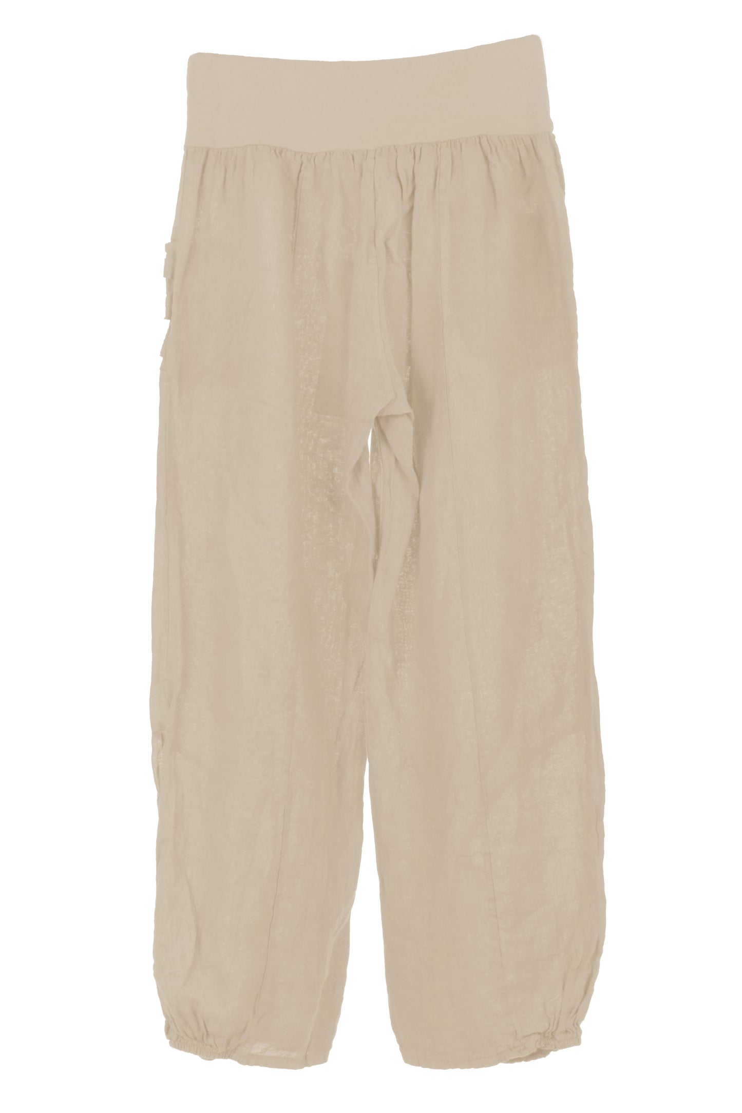 Ruched Ankle Linen Trouser