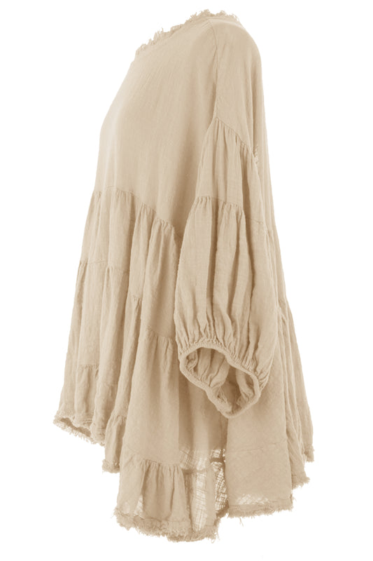 Balloon Sleeve Tiered Top