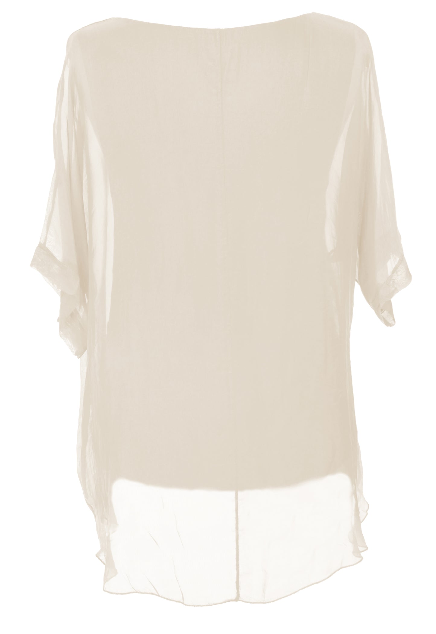 Frayed Hem Silk Top