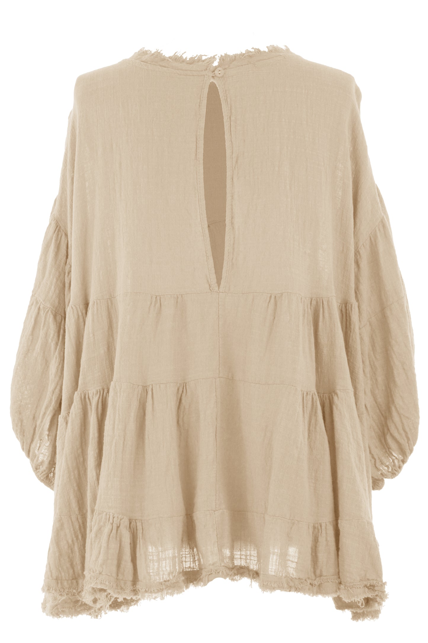 Balloon Sleeve Tiered Top