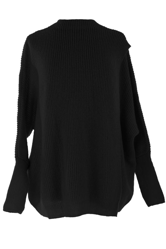 Funnel Neck Flap Front Jumper