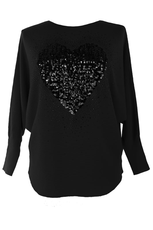 Sequin Heart Jumper
